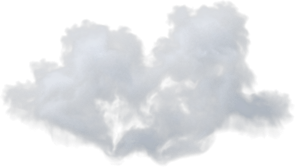 A white puffy cloud on a transparent background.