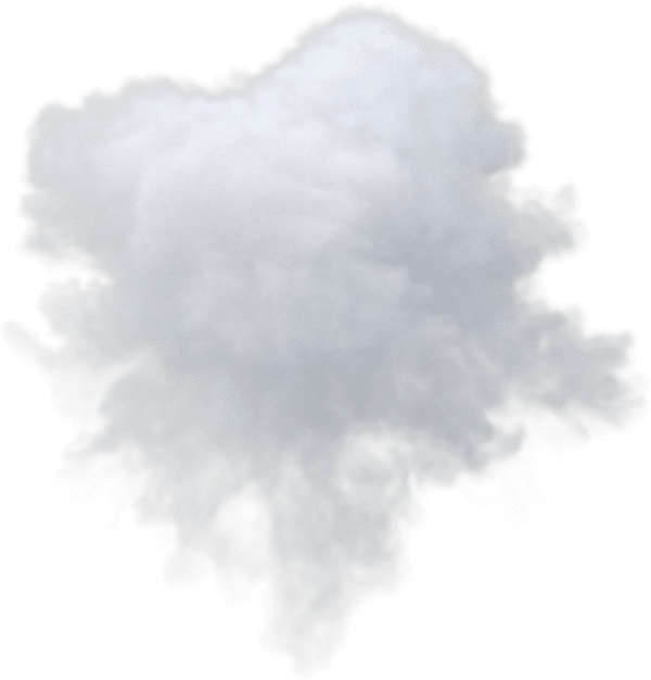 A white puffy cloud on a transparent background.